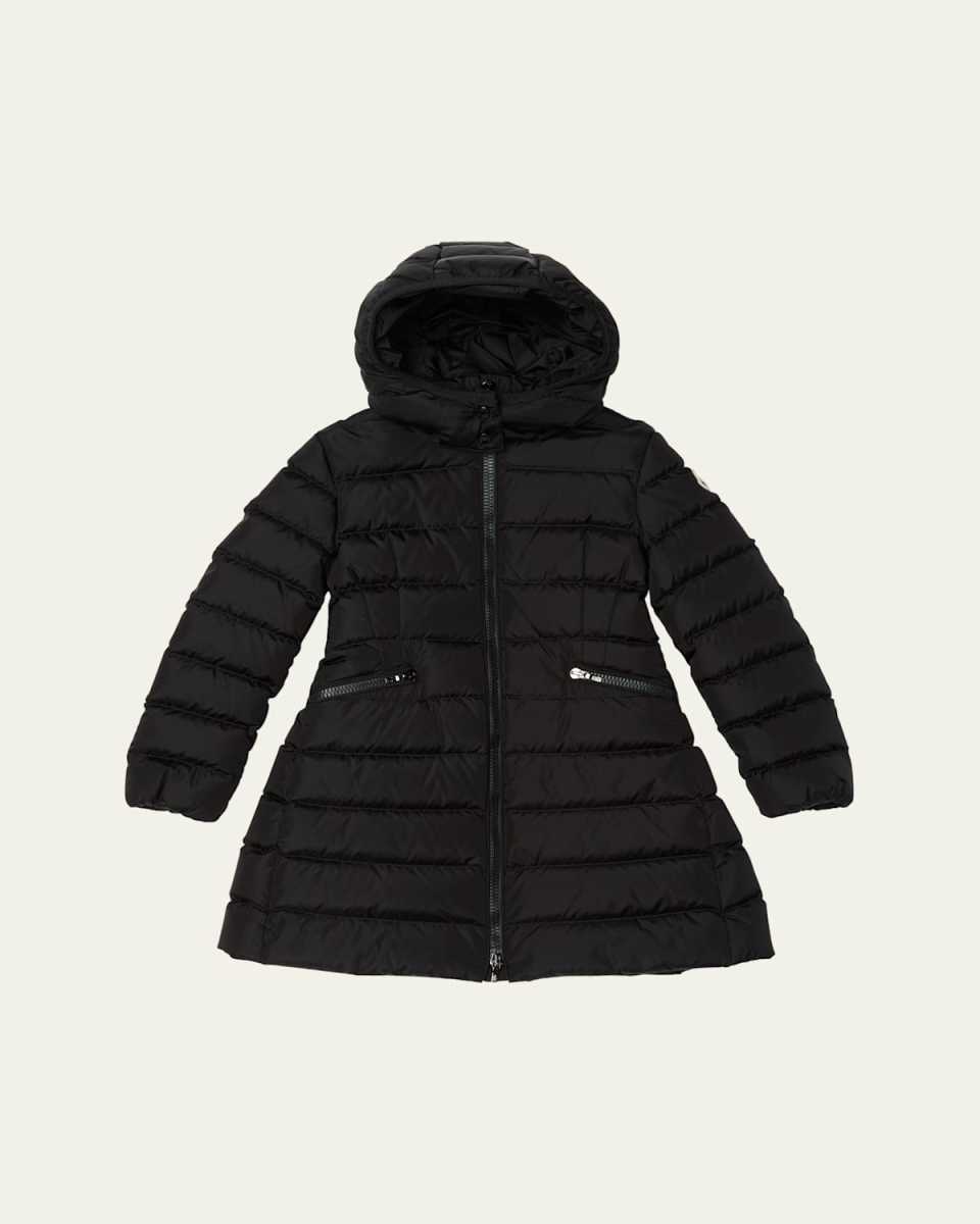 Girl's Charpal Hooded Long Down Coat, Size 12-
